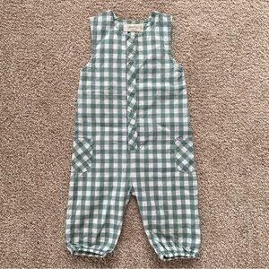 Pehr Green Gingham Baby Jumpsuit